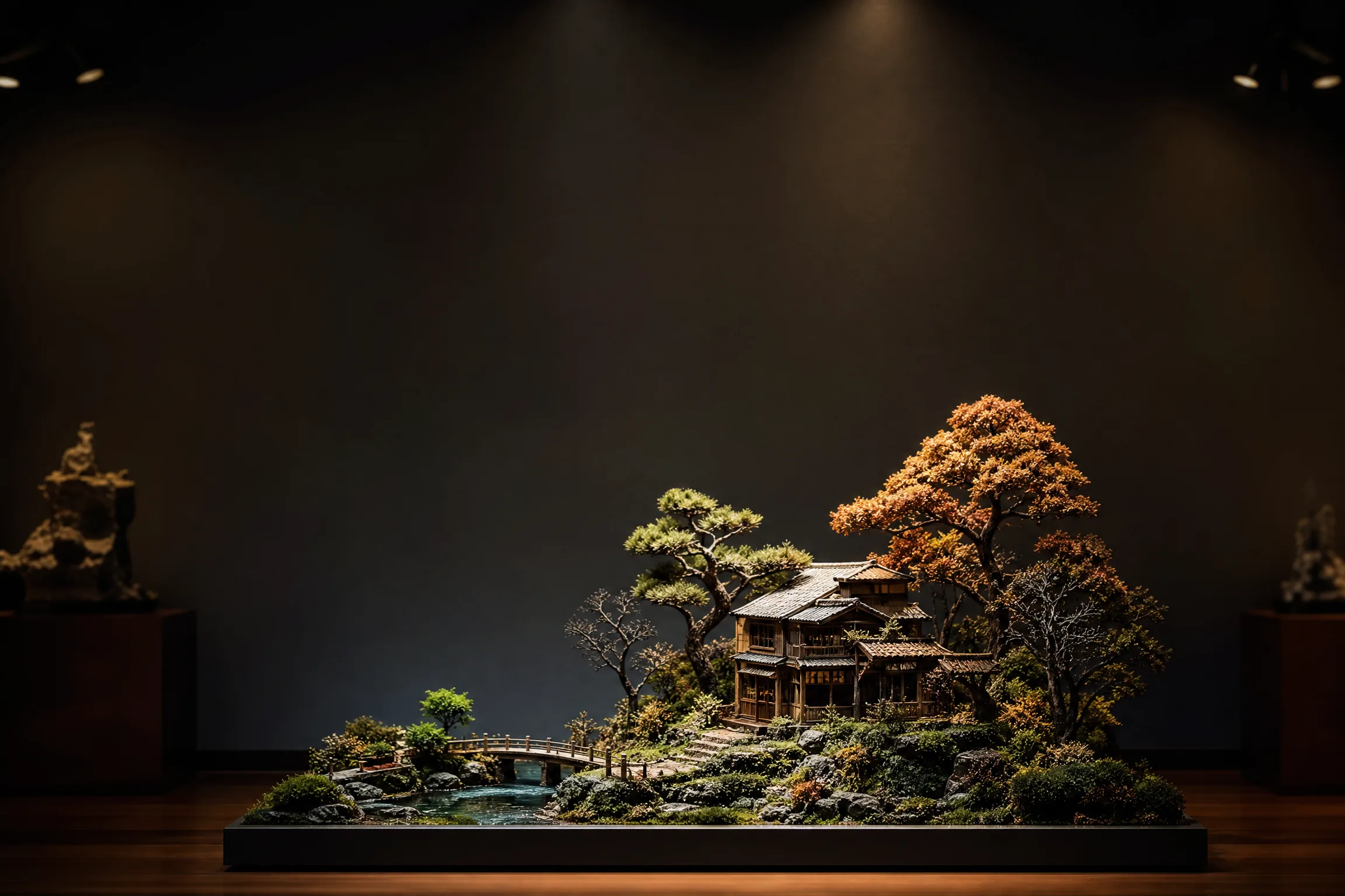 微﻿缩模型艺术‍展海报背景